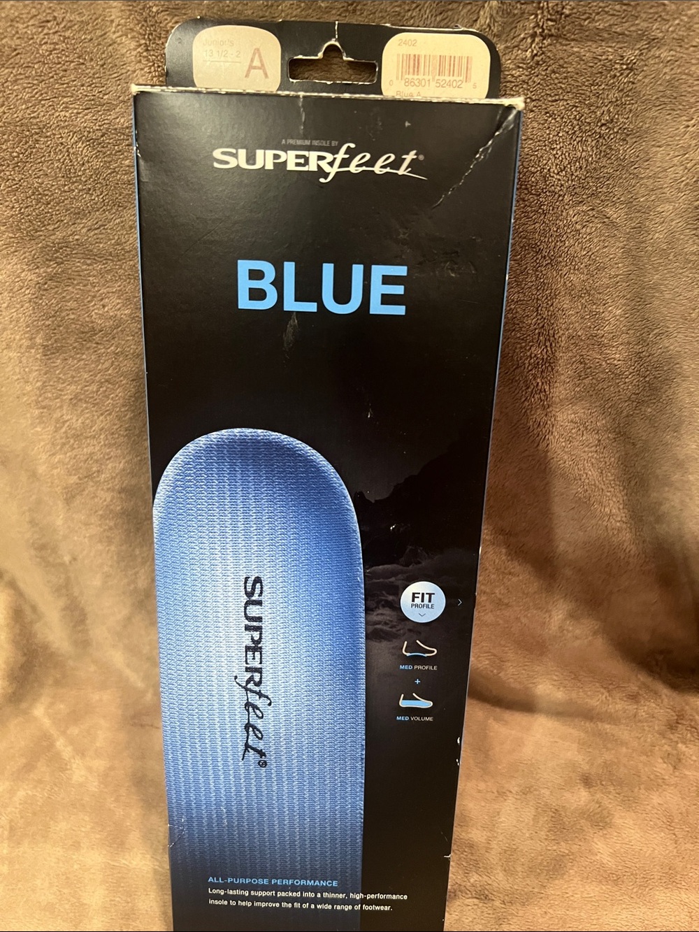 SUPERfeet Kids Blue Performance Insoles - Comfort Support for Sneakers